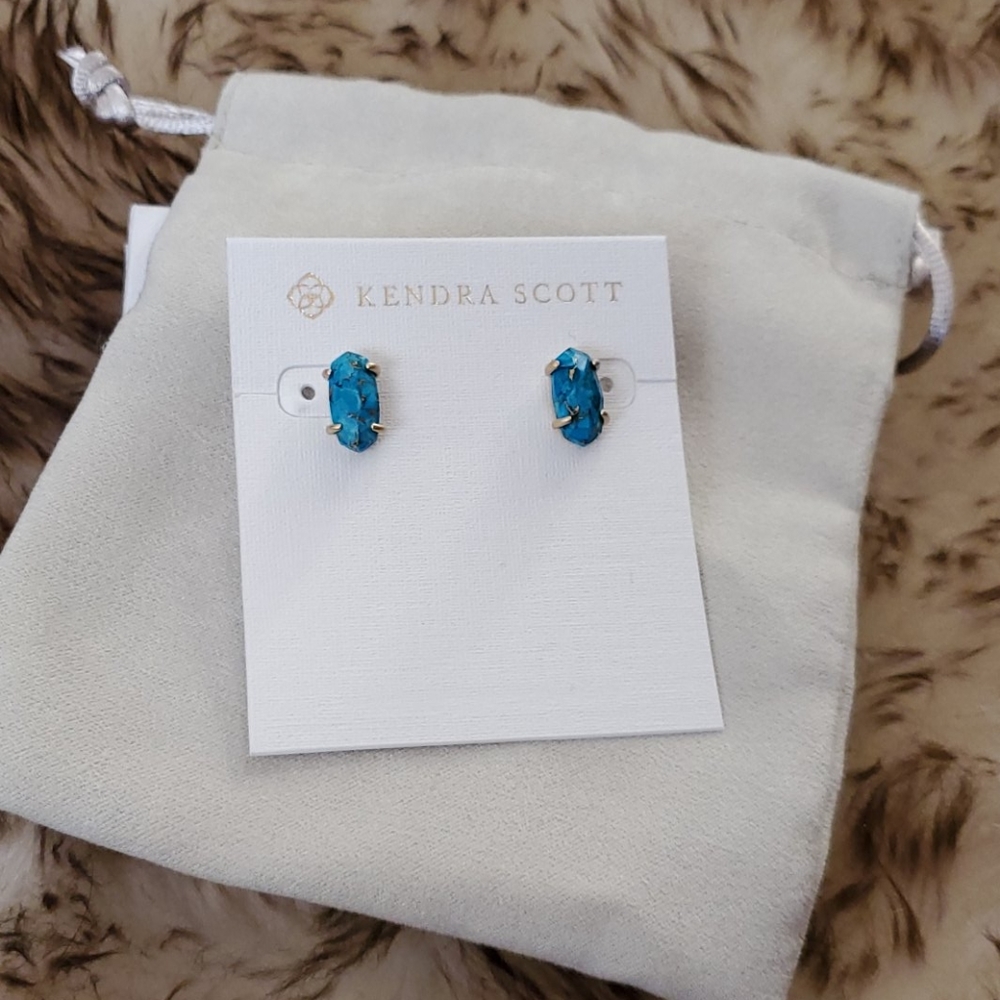 Kendra Scott Betty Stud Earrings Bronze Turquoise